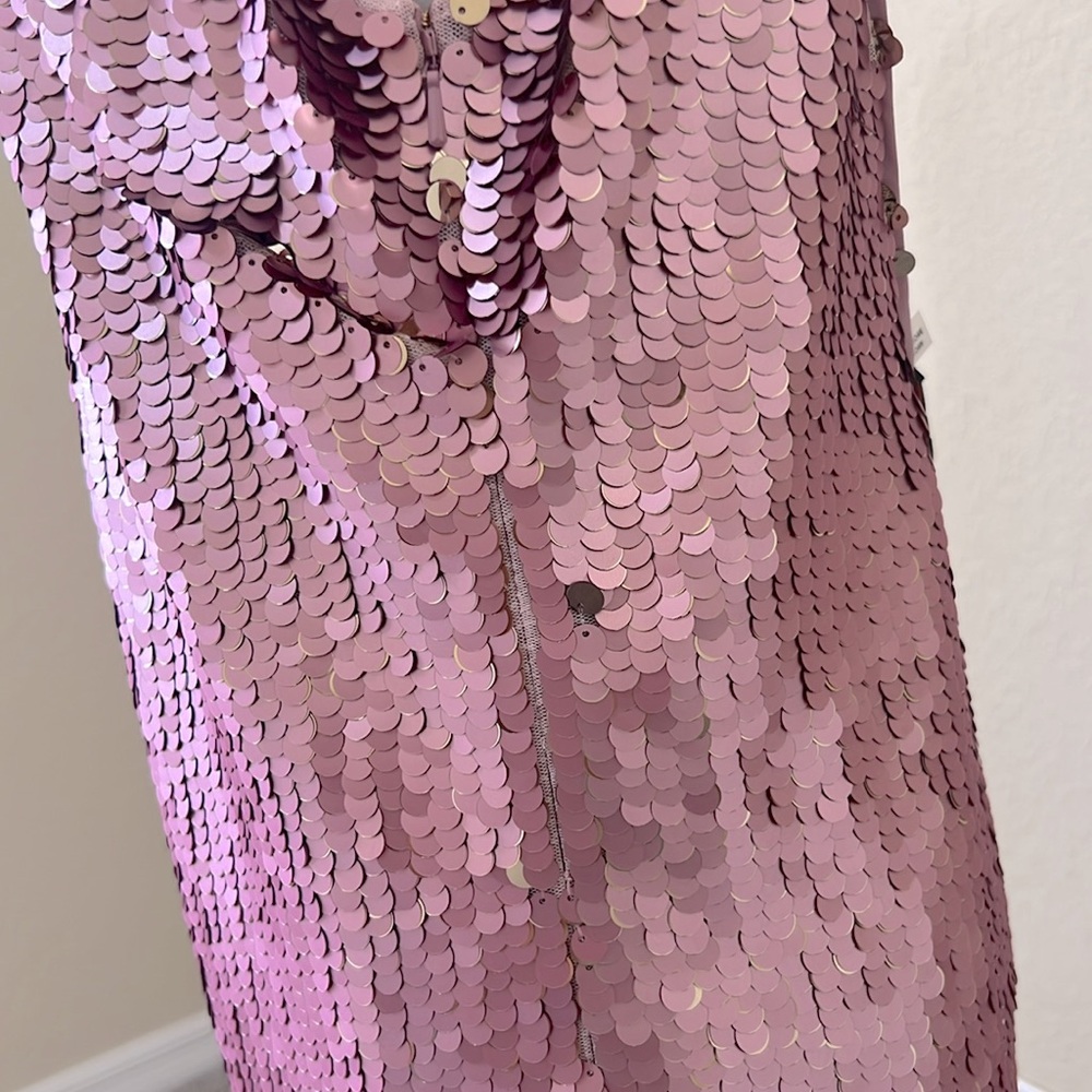 Alice + Olivia Sequin Mini Dress in Shimmering Pink P2P 18in - Picture 9 of 17